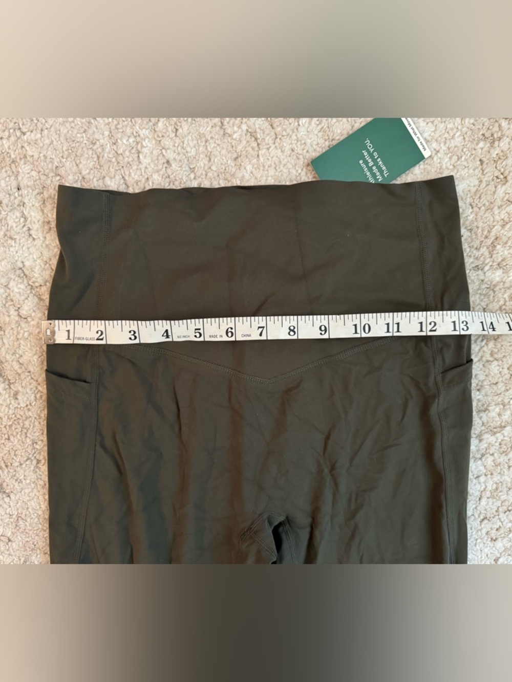 Halara UltraSculpt full length leggings in olive green color NWT size M - Picture 5 of 6
